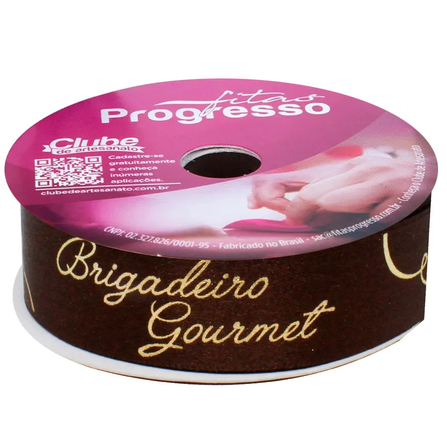 Fita de Cetim Brigadeiro Gourmet -  Marrom 22mmx10m