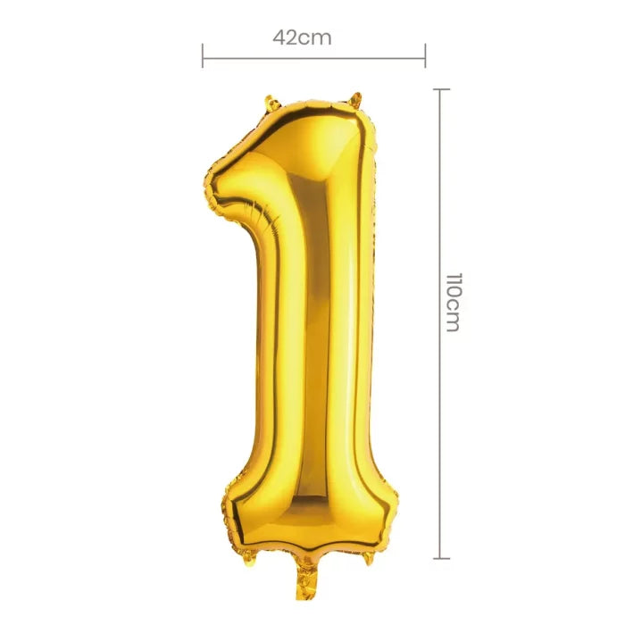 Balão Foil Número 1 - 105cm – Dourado