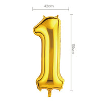 Thumbnail for Balão Foil Número 1 - 105cm – Dourado