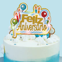 Thumbnail for Topper Bolo Feliz Aniversário 7 Com Luzes
