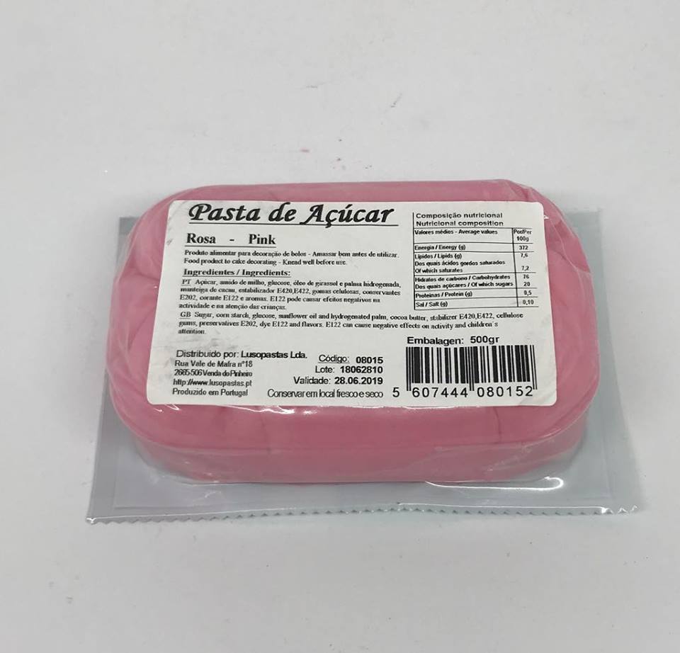 Pasta de Açúcar Rosa 500gr