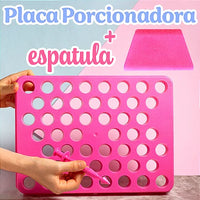 Thumbnail for Placa Porcionadora Com Empurrador 2 em 1 Rosa 18g 2 Peças